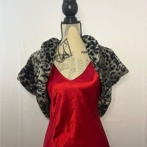 Aura Gray and Black Faux Fur Shrug Jacket